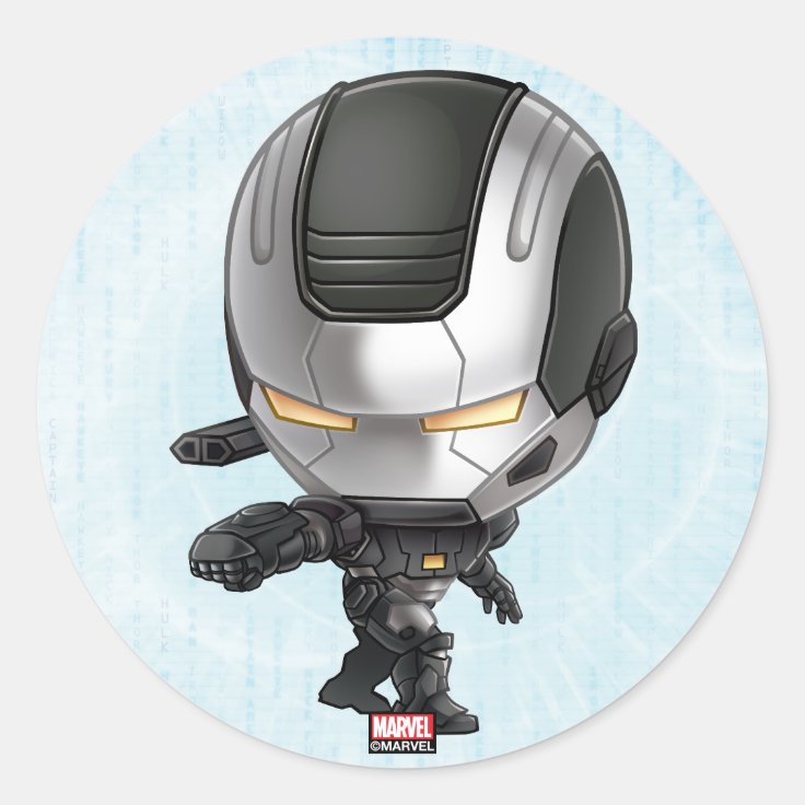 Avengers Classics | Mini War Machine Classic Round Sticker | Zazzle