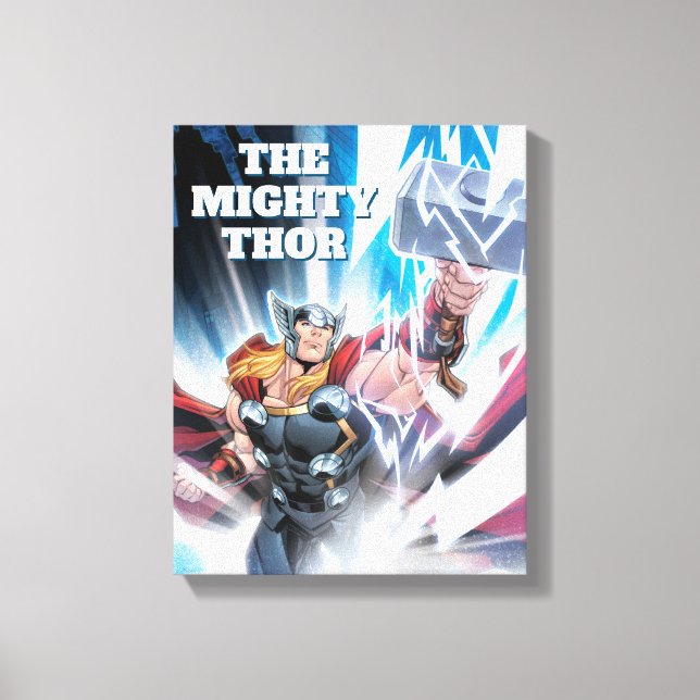 Avengers Classics | Mjolnir Channeling Lightning Canvas Print (Front)