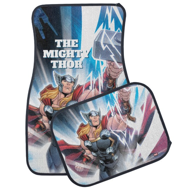 Avengers Classics | Mjolnir Channeling Lightning Car Floor Mat (Set)