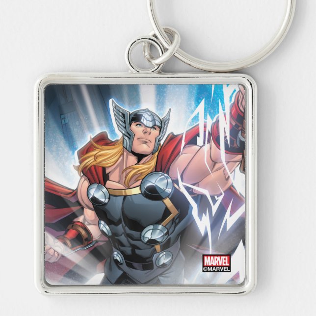 Avengers Classics | Mjolnir Channeling Lightning Keychain (Front)
