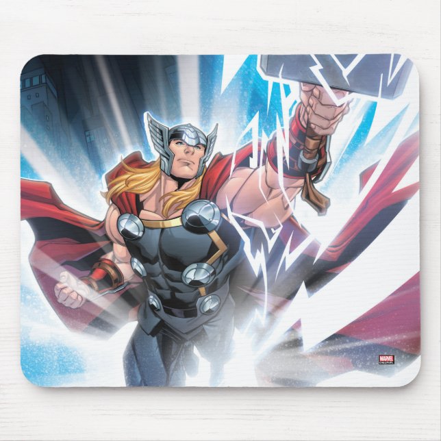 Avengers Classics | Mjolnir Channeling Lightning Mouse Pad (Front)