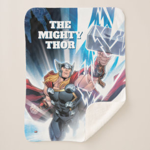 Avengers Classics Mjolnir Channeling Lightning Sherpa Blanket