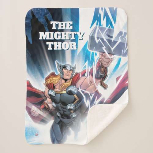 Avengers Classics  Mjolnir Channeling Lightning Sherpa Blanket