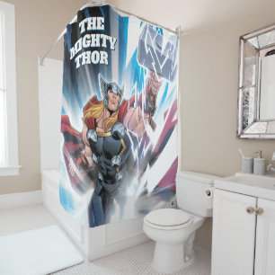 Avengers Classics   Mjolnir Channeling Lightning Shower Curtain