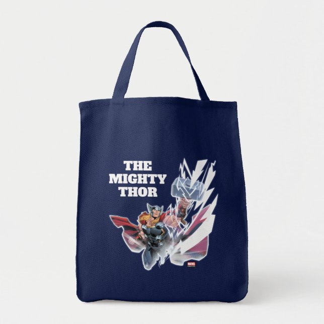 Avengers Classics | Mjolnir Channeling Lightning Tote Bag (Front)