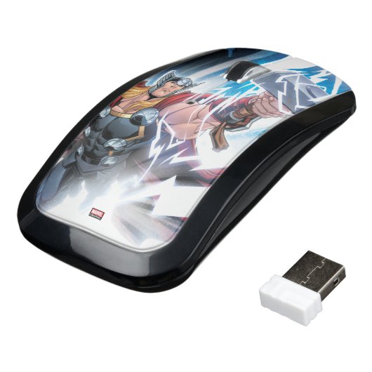 Avengers Classics | Mjolnir Channeling Lightning Wireless Mouse (Angled)