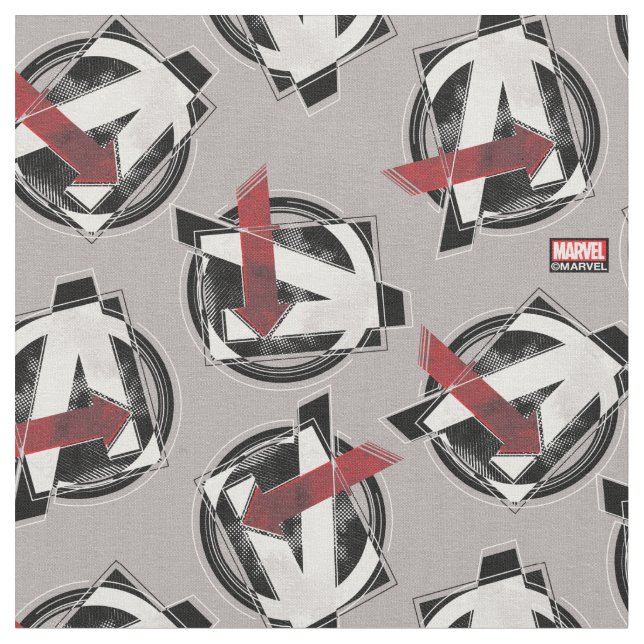 Avengers Classics | Negative Color Avengers Logo Fabric (Close Up)