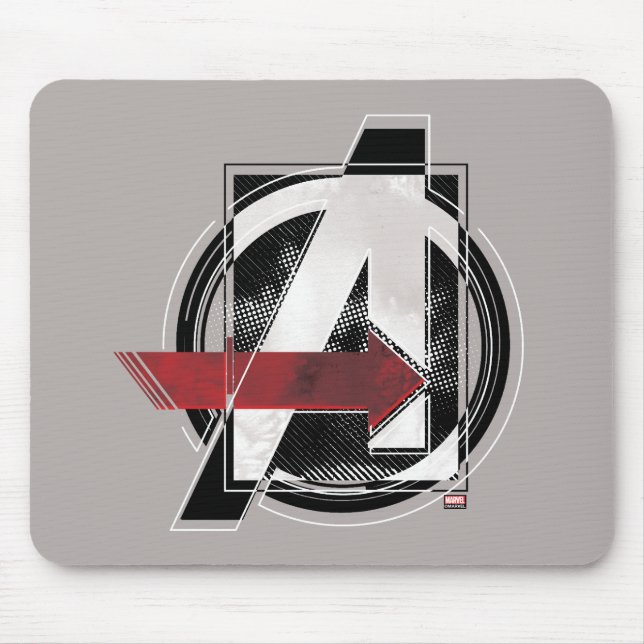 Avengers Classics | Negative Color Avengers Logo Mouse Pad (Front)