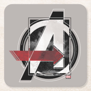 Avengers Classics Negative Color Avengers Logo Square Paper Coaster