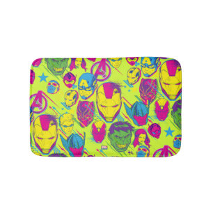 Avengers Classics Neon Avenger Faces Graphic Bath Mat