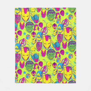 Avengers Classics   Neon Avenger Faces Graphic Fleece Blanket
