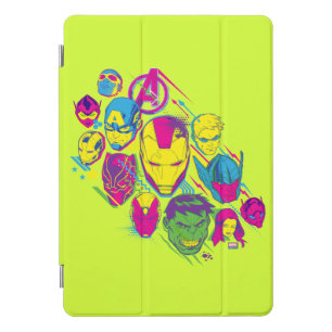 Avengers Classics Neon Avenger Faces Graphic iPad Pro Cover