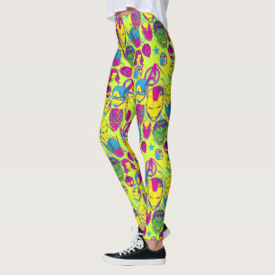 Avengers Classics   Neon Avenger Faces Graphic Leggings