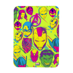 Avengers Classics Neon Avenger Faces Graphic Magnet