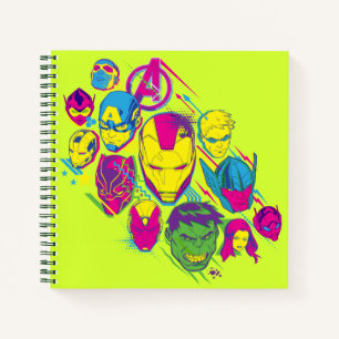 Avengers Classics Neon Avenger Faces Graphic Notebook