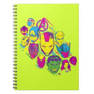 Avengers Classics Neon Avenger Faces Graphic Notebook