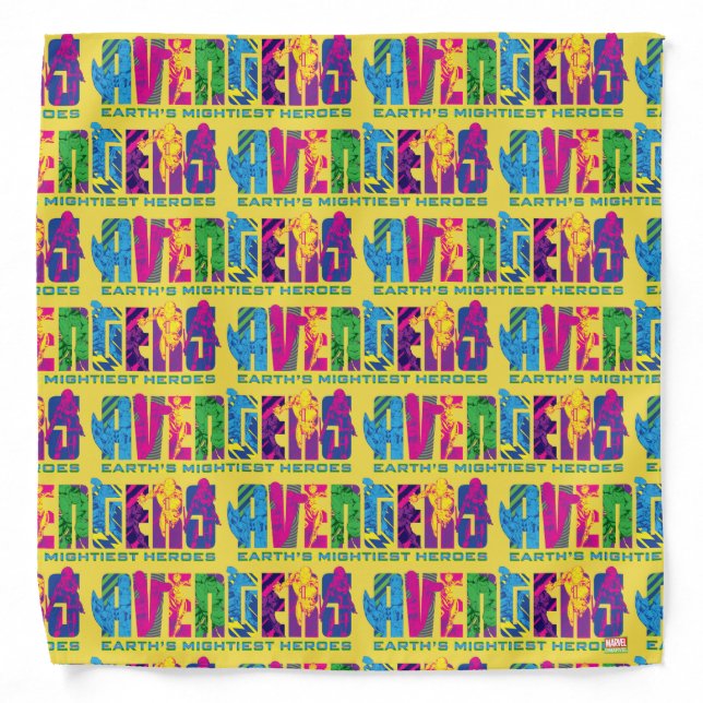 Avengers Classics | Neon Avengers Character Logo Bandana (Front)