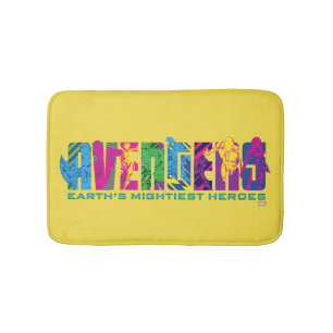 Avengers Classics Neon Avengers Character Logo Bath Mat