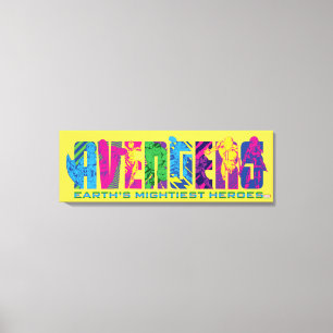 Avengers Classics   Neon Avengers Character Logo Canvas Print