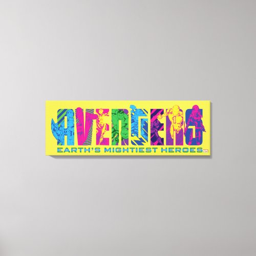 Avengers Classics  Neon Avengers Character Logo Canvas Print