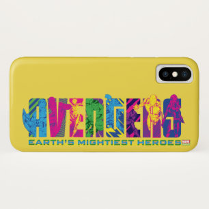Avengers Classics   Neon Avengers Character Logo iPhone X Case