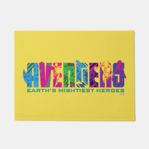 Avengers Classics   Neon Avengers Character Logo Doormat