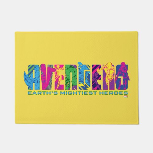 Avengers Classics  Neon Avengers Character Logo Doormat