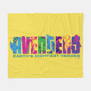 Avengers Classics   Neon Avengers Character Logo Fleece Blanket