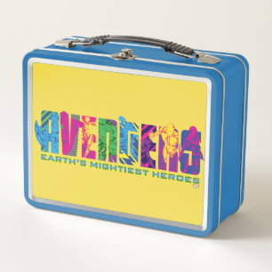 Avengers Classics Neon Avengers Character Logo Metal Lunch Box
