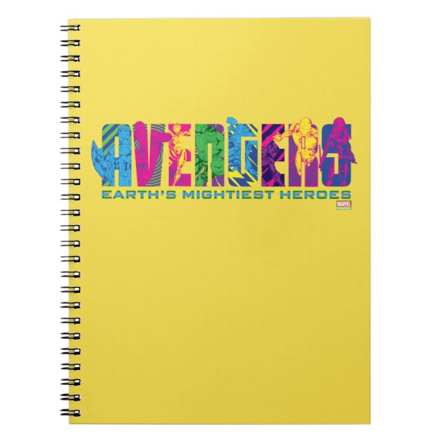 Avengers Classics | Neon Avengers Character Logo Notebook (Front)