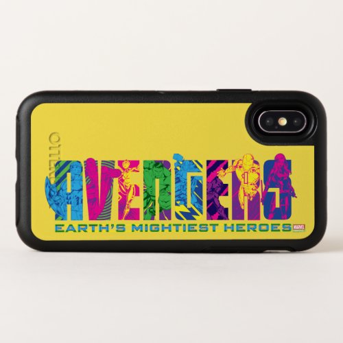 Avengers Classics  Neon Avengers Character Logo OtterBox Symmetry iPhone X Case