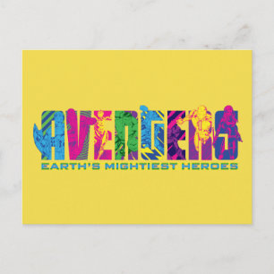 Avengers Classics Neon Avengers Character Logo Postcard