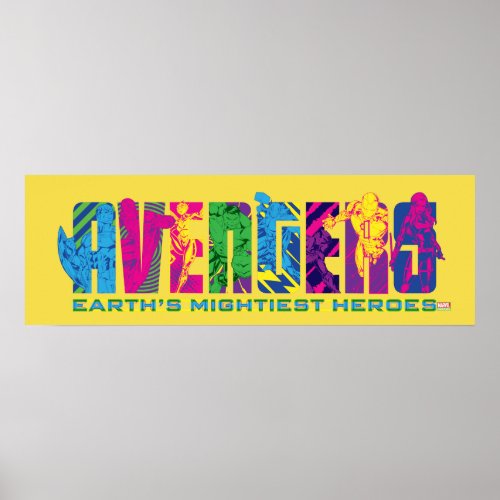 Avengers Classics  Neon Avengers Character Logo Poster