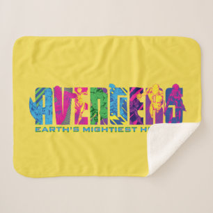 Avengers Classics   Neon Avengers Character Logo Sherpa Blanket