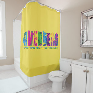 Avengers Classics Neon Avengers Character Logo Shower Curtain