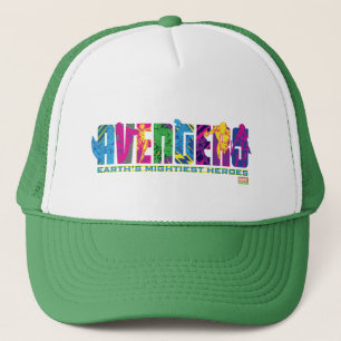 Avengers Classics Neon Avengers Character Logo Trucker Hat