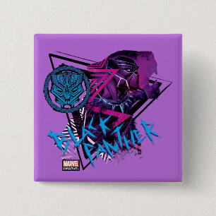 Avengers Classics   Neon Black Panther Graphic Button