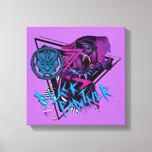 Avengers Classics   Neon Black Panther Graphic Canvas Print