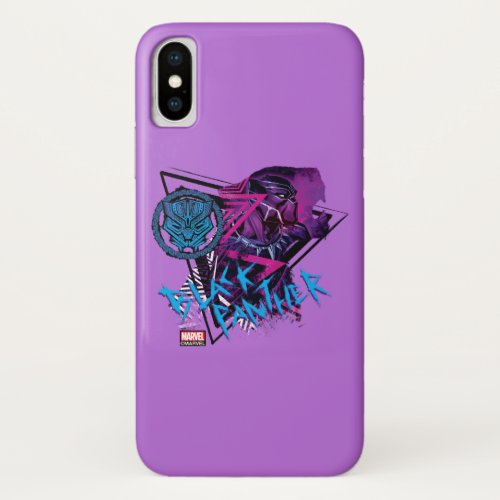 Avengers Classics  Neon Black Panther Graphic iPhone X Case