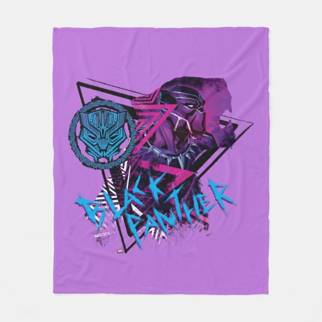 Avengers Classics | Neon Black Panther Graphic Fleece Blanket (Front)