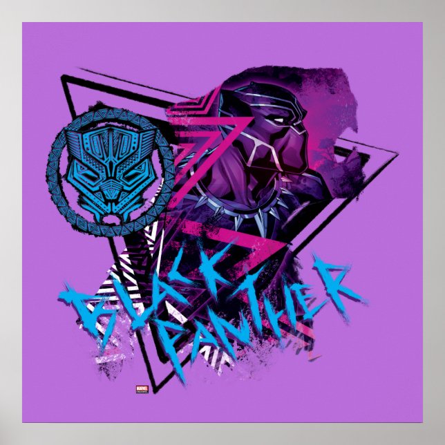 Avengers Classics | Neon Black Panther Graphic Poster (Front)