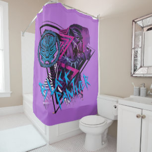 Avengers Classics   Neon Black Panther Graphic Shower Curtain