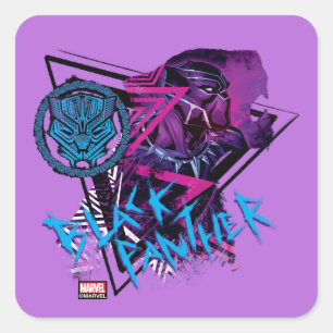 Avengers Classics Neon Black Panther Graphic Square Sticker