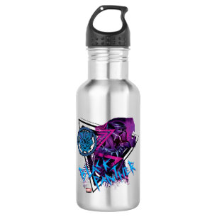 Avengers Classics   Neon Black Panther Graphic Stainless Steel Water Bottle
