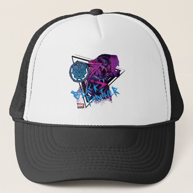 Avengers Classics | Neon Black Panther Graphic Trucker Hat (Front)