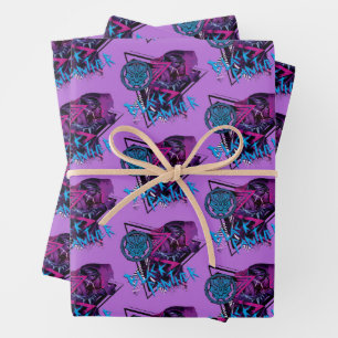 Avengers Classics   Neon Black Panther Graphic Wrapping Paper Sheets