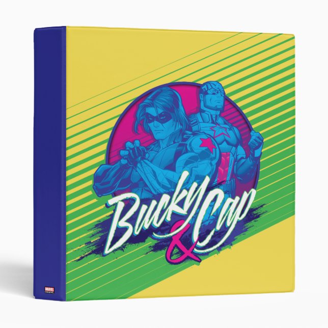 Avengers Classics | Neon Bucky & Cap Graphic 3 Ring Binder (Front/Spine)