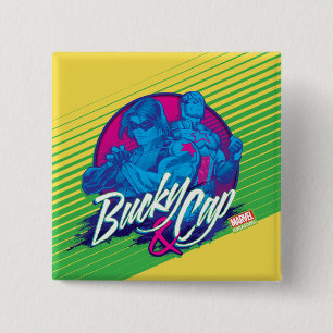 Avengers Classics   Neon Bucky & Cap Graphic Button