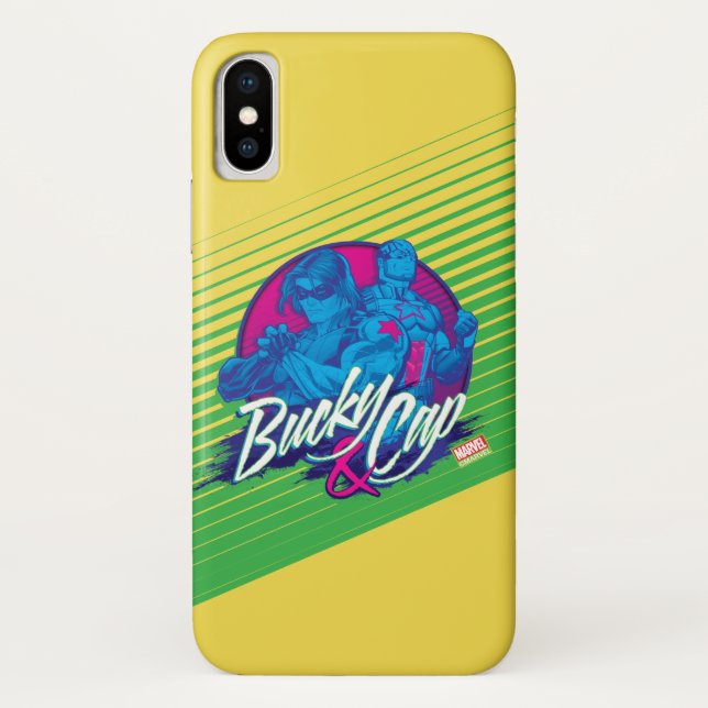 Avengers Classics | Neon Bucky & Cap Graphic Case-Mate iPhone Case (Back)