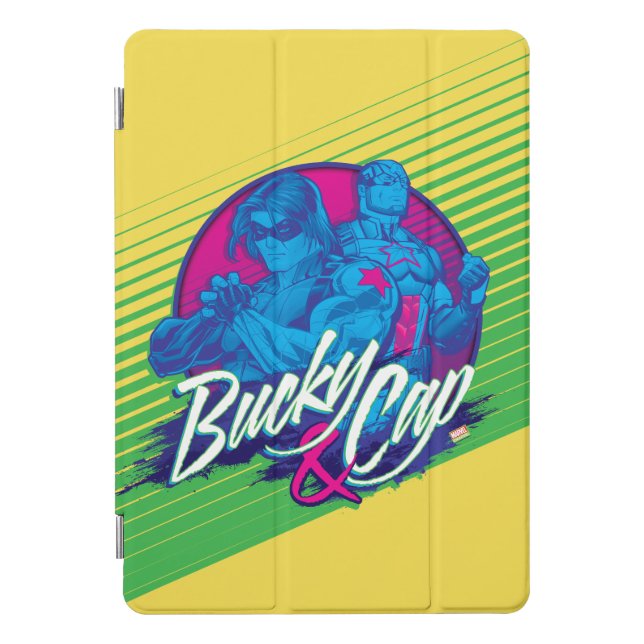 Avengers Classics | Neon Bucky & Cap Graphic iPad Pro Cover (Front)